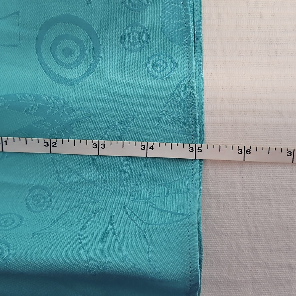 Never Fully Dressed Long Sleeve Wrap Midi Dress: Blue Print: Size- US 4 - Picture 14 of 14